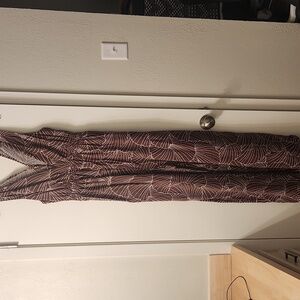 A New Day Chocolate and Ivory Patterned Jumpsuit